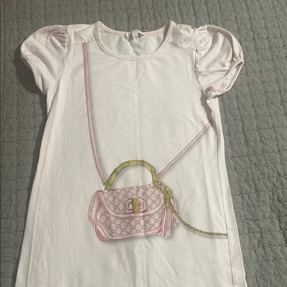 Gucci Kids Pink Dress with Bag Design